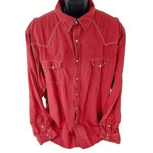 Ryan Michael Mens Silk Blend Western Shirt Long Sleeve Pearl Snap Button XXXL